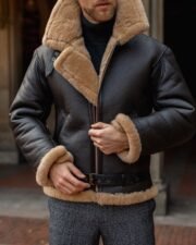 Men's B3 RAF Aviator Shearling Leather Jacket - Image 4