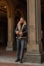 Men's B3 RAF Aviator Shearling Leather Jacket - Image 3