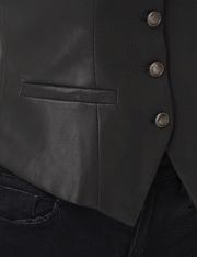 Women’s PU Leather Vest Stylish Sleeveless Faux Leather Jacket for Women - Image 4