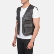Safari Brown Leather Vest – Premium Genuine Leather Biker & Casual Vest - Image 3